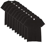 Fruit of the Loom Herren V-Neck Valueweight T-Shirt, Schwarz, M (10er Pack)