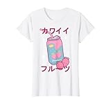 Damen Niedlich Fruchtsaft Dose Sommer, Japanische Stil, Rosa Girls T-S