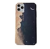 ZWQASP QJSMGZS Retro Sommer Sternenhimmel Himmel Mond Kunst Telefon Fall for iPhone 12 11 Pro max XS XR X 6 7 8 Plus 12 Mini 7plus Case Cute Hard Cover (Color : A, Size : for iPhone 12)