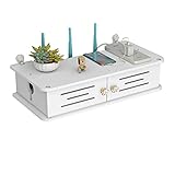 BXYXJ Set-Top-Box-Lagerregal, an der Wand montierte Medienkonsole, 60 * 20 * 11cm, Verschiedene weiße Stile zur Auswahl, Platz sparen (Size : 60cm)