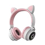 JHYS Kopfhörer Gaming-Headset mit Mikrofon und LED-Licht Headset mit Surround Sound Stereo Kinder-Headsets FM Callable Foldable Telescopic Gaming Headp