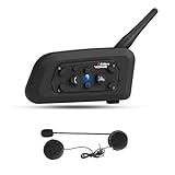 VNETPHONE V6 Motorrad Intercom Bluetooth Headsets 1200m bis zu 6 Reiters DSP-Rauschunterdrückung, Wasserdicht, Kommunikationssystem für Motorräder, 1 Stück