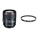 Canon Porträtobjektiv EF 85mm F1.4L is USM für EOS (Festbrennweite, 77mm Filtergewinde, Autofokus, Bildstabilisator), schwarz & Filter, Protect Filter 77