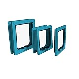 HNTKSM Haustiertür, Katzenklappe 4-Phasen-arretierbare Katzenklappen-Tür-ABS-Kunststoff-Sicherheitstür S/M/L/XL Tier Small Pet Cat Hunde-Tür-Haustiervorräte (Color : Sky Blue, Size : X-Larege)