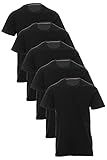 Mivaro Herren T-Shirt Set 5er Pack Basic Shirt Kurzarm atmungsaktiv, Größe:5XL, Farbe:5er Pack Schw