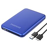 VCXZ USB3.0 Externe Festplatte 1 TB 2TB Speichergerät Treiber 7200RPM-Laufwerk Mobile Festplatte HDD 2.5inch Mechanische Festplatte,Blau,2TB