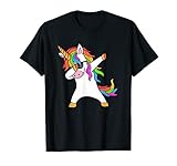 Dab Einhorn T-Shirt Dabbing Unicorn Sonnenbrille Regenbog