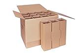 Flaschenversandkarton für 12 Flaschen inkl. Einlage 12er Weinkarton Wein Sekt Spirituosen Saft Magnum Gin PTZ DHL UPS DPD Hermes Weinversandkarton Flaschenkarton (320)