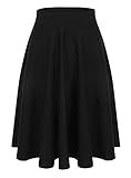 Emma & Giovanni - A-Linie Elegant Faltenrock Hohe Taille Midi-Rock (Made In Italy) - Damen (Schwarz, 44-46)