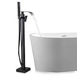 SUGU Schwarz Messing Freistehende Badewanne Wasserhahn Wanne Mischbatterie Handbrause Badezimmer Dusche Set W