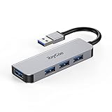 USB 3.0 Hub zu 4-Port USB Adapter Aluminium USB Hub, Superleicht und Schnell, Geeignet für PC, MacBook Air, Mac Pro/Mini, iMac, Surface Pro, PS4/PS5, Xbox One, Flash-Laufwerke, Mobile Festp