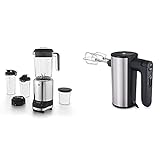 WMF Kult Pro Multifunktionsmixer Hochleistungsmixer, 30.000 U/min, Smoothie Maker, Standmixer & Kult X Edition Handrührer, Quirl mit 5 Geschwindigkeitsstufen, Turbofunktion, Handmixer 400 W, schw