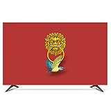 HBLZG TV-Abdeckung Polyestergewebe Glatter Displayschutz für LCD-LED-Plasma-Fernseher Kunstdruck-Dekor für Flat Curved TV, 22-80 Zoll (Color : A, Size : 60 inch)