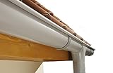 Marley Dachrinnen Set Duplexrinne Rg 70 für eine Dachseite bis 4m grau mit Fallrohr Dachrinne Rinnensatz Reg