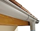 Marley Dachrinnen Set Duplexrinne Rg 70 für eine Dachseite bis 4m grau mit Fallrohr Dachrinne Rinnensatz Reg