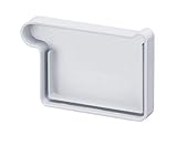 INEFA Rinnenendstück kastenförmig Weiß NW 68, links, Kunststoff, Regenrinne, Stück für Rinne, Kastenrinne, fürs G