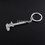BXU-BG Nützliche Mini-Noniusschieber Werkzeug Anhänger Slider Slides Keyring Schlüsselanhänger Mode-Messwerkzeug Geschenk (Color : Silver)