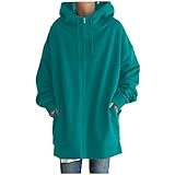 Elegante Kapuzen-Sweatshirts Frauen Solide Hoodies LäSsige Langarm-ReißVerschluss-Mantel Weibliche Outwear Jacken Top