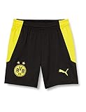 PUMA BVB Shorts Replica Jr Black-Cyber Yellow, 152