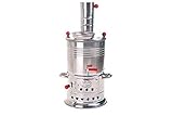 Holzkohle Samowar Semaver - Türkische Russische Samovar - Teekocher für Camping- Edelstahl Samawar Semaver (5 L)