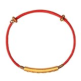 GOTRGEOOUS Glückliches handgemachtes tibetisches buddhistisches Armband-Mantra, verstellbares gewebtes vergoldetes Armband-Yoga-Gebetsseil - repräsentieren Beste Wünsche, Liebe und Einheit (Gold)