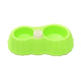 Tuzi Qiuge Kürbisform Hund Katze Lebensmittelschale + Trinkwasser-Doppelschale mit automatischem Wasserspender, Größe: s (Color : Green)