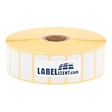 Labelident Thermotransfer-Etiketten auf Rolle weiß - 30 x 15 mm - 4000 Haftetiketten auf 1 Rolle(n), 1 Zoll Kern für Desktopdrucker, Rollenetiketten Papier, p