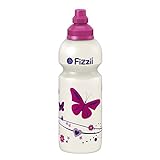 Fizzii Kinder- und Freizeittrinkflasche 600 ml (auslaufsicher bei Kohlensäure, schadstofffrei, spülmaschinenfest, Motiv: Schmetterling)