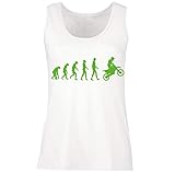 lepni.me Damen Tank-Top Motocross-Evolution Dirtbike-Motorradausrüstung Offroad-Rennbekleidung (XXL Weiß Grün)