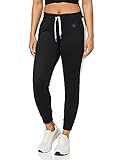 Amazon-Marke: AURIQUE Damen Verkürzte Jogginghosen mit Seitenstreifen, Schwarz (Black/White), 40, Label:L