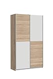 FORTE Ohio Mehrzweckschrank mit 2 Türen, Holzwerkstoff, Weiß / Sonoma Eiche dekor, 120 x 42 x 190.5