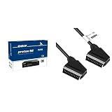 EDISION Proton S2 Full HD SAT Receiver FTA (1x DVB-S2, USB WiFi Support, USB, HDMI, SCART, S/PDIF, IR Auge,FTA schwarz) & mumbi 07480 Scartkabel Scartstecker 21-polig auf Schartstecker 21-polig, 1.40