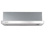 All cata TFB-2003 Einbau Dunstabzugshaube Teleskophaube | 3 Absaugstufen Glas Leiste (60 cm ohne Umluft-Set, weiß) (inox/Edelstahl (ohne Umluftset))