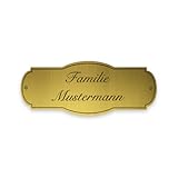 creativgravur Türschild personalisierbar 100x40 mm, Klingelschild mit Namen, Namensschild für Briefkasten oder Haustür, Typ:Messing 401-01