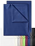 GREEN MARK Textilien 2er Pack Klassische Bettlaken Betttuch Laken Leintuch Haustuch 100% Baumwolle ohne Gummizug vielen Größen und Farben Größe: 150x250 cm, Navy b