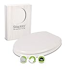 SITZPLATZ® WC-Sitz Venezia in weiß | Stabiler Holzkern Toilettendeckel | Metallscharnier | Universale O-Form | Ovaler WC-Deckel | Standard Toilettensitz | Klobrille & Klodeckel | Weiß | 21890 0