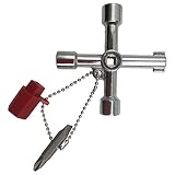 4 Wege Schlüssel, 4 Wege Multifunktionale Utilities Schlüssel, Universal Schaltschrankschlüssel, Schaltschrank Schlüssel für Elektrische Wasser Gas Meter Box Schrank Öffnen Schlü