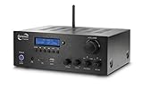 Dynavox Stereo Kompakt-Verstärker VT-80 MK, 4 schraubbare Lautsprecher-Anschlüsse, Fernbedienung für Digital-Eingänge (USB, SD-Card), integrierte BT-Antenne und FM-Radio, schw