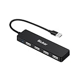 Blukar USB Hub, 4 Ports USB 2.0 HUB Ultra Slim mit 250 mm Kabel, kompatibel mit MacBook, Mac Pro/Air/Mini, Surface Pro, Lenovo Yoga, Huawei Matebook, Flash Drives usw