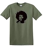 Jimi Hendrix T-Shirt mit Gitarren-Legende, Che Guevara-Stil, schwere Baumwolle Gr. L, military g