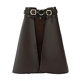 CHICTRY Herren Taillengürtel Gladiator Lederrock Kostüm Punk Stil Rüstung Mittelalterlich Cosplay Fasching Zubehör Braun A One S