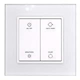 iluminize Zigbee 3.0 Wand-Dimmer mit Touchlink für weiße, duo-weiße (CCT) und RGB LEDs, 4 Tasten, 1 Zone (für weiße LEDs)