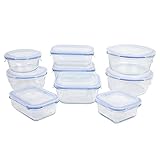 axentia Glas-Vorratsdosen Frischhaltedosen-Set, transparent, blau, 9-teilig