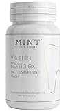 MINT Vitaminkomplex - Mit Folsäure & Niacin - Für gesundes Zahnfleisch und langen Zahnerhalt - Gegen Paradontose - Unterstützt das Immunsystem - Alle wichtigen B-Vitamine - 100% Veg