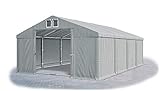 Das Company Lagerzelt 5x8m wasserdicht mit Bodenrahmen grau Zelt 560g/m² PVC Plane hochwertig Zelthalle Summer Floor SD