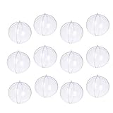 Wenosda Weihnachten Acrylkugeln Transparente Kugel Kunststoff Befüllen Kugel Ornament für Weihnachtsbaum/Home Decoration/Hochzeit/Geburtstag/Party/Geschenkbox (12pcs, 60mm)