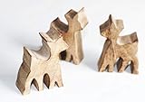 tfl 3 STK REH Mangoholz braun Deko Tiere Rehe 8x6cm Kitz Mango Holz Basteln Sommer Herbst Holzrehe Dek