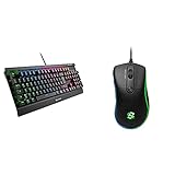 Sharkoon Skiller Mech SGK3 Mechanische Gaming Tastatur (mit RGB-Beleuchtung, braune Schalter) schwarz & Skiller SGM2 RGB Gaming Maus, optisch 6400 DPI, Ergonomische Form Mehrfarbig