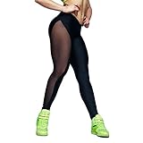 Yogahosen Trainingshose Jogginghose Sporthose Damen Unterhose Stretch-Netzgarn Enger Fitness-Sweat Pants Sportshort Leggings Bauchkontrolle Pumphose/Haremshose/Yoga Pant Sport (Schwarz.XL)