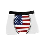 Herren Boxershorts Briefs Trunks Amerikanische Flagge Badge Fitted Unterwäsche Stretch Atmungsaktiv 1er Pack, einfarbig, S